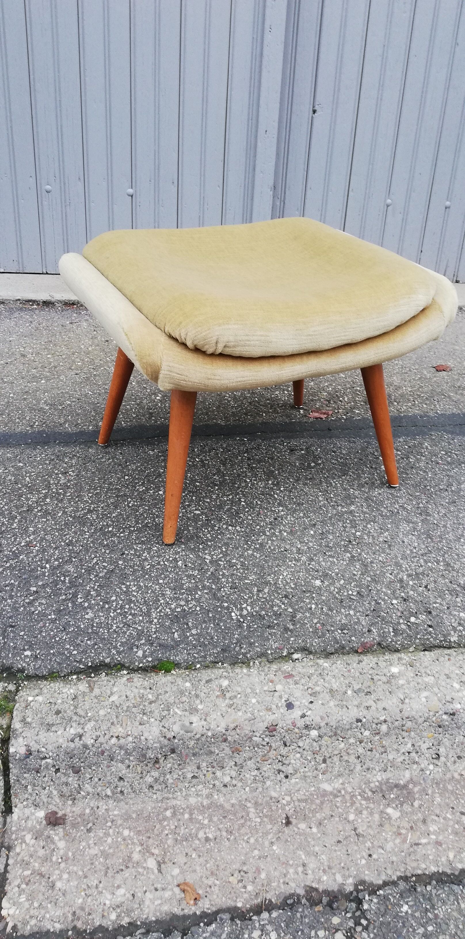 Vintage stool beige fabric