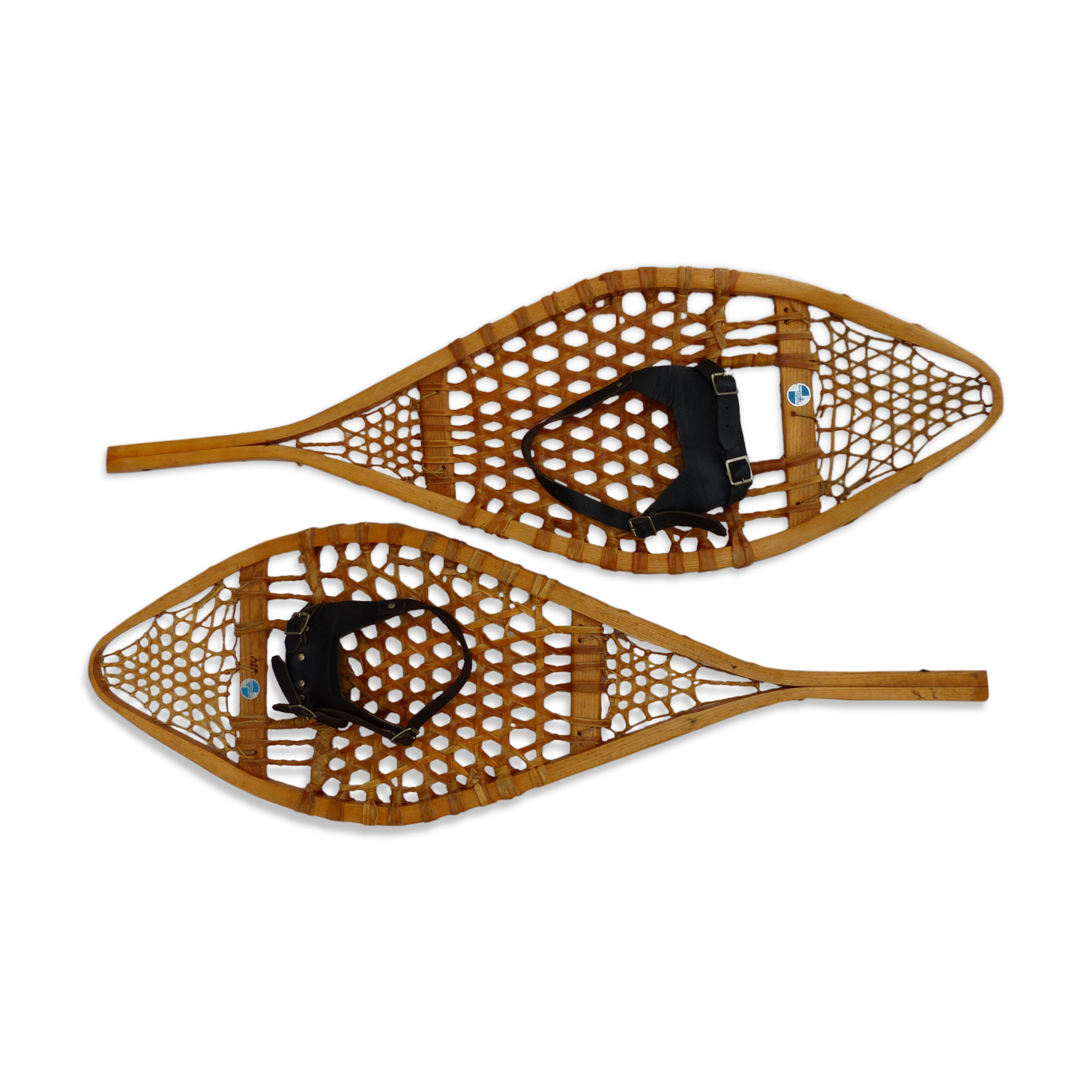 Anciennes raquettes à neige en bois et nerf de boeuf Selency