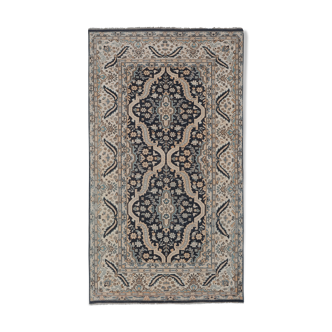 Handknotted Indigo Turkish Oushak Rug with Medallion 3'1" X 5'4"