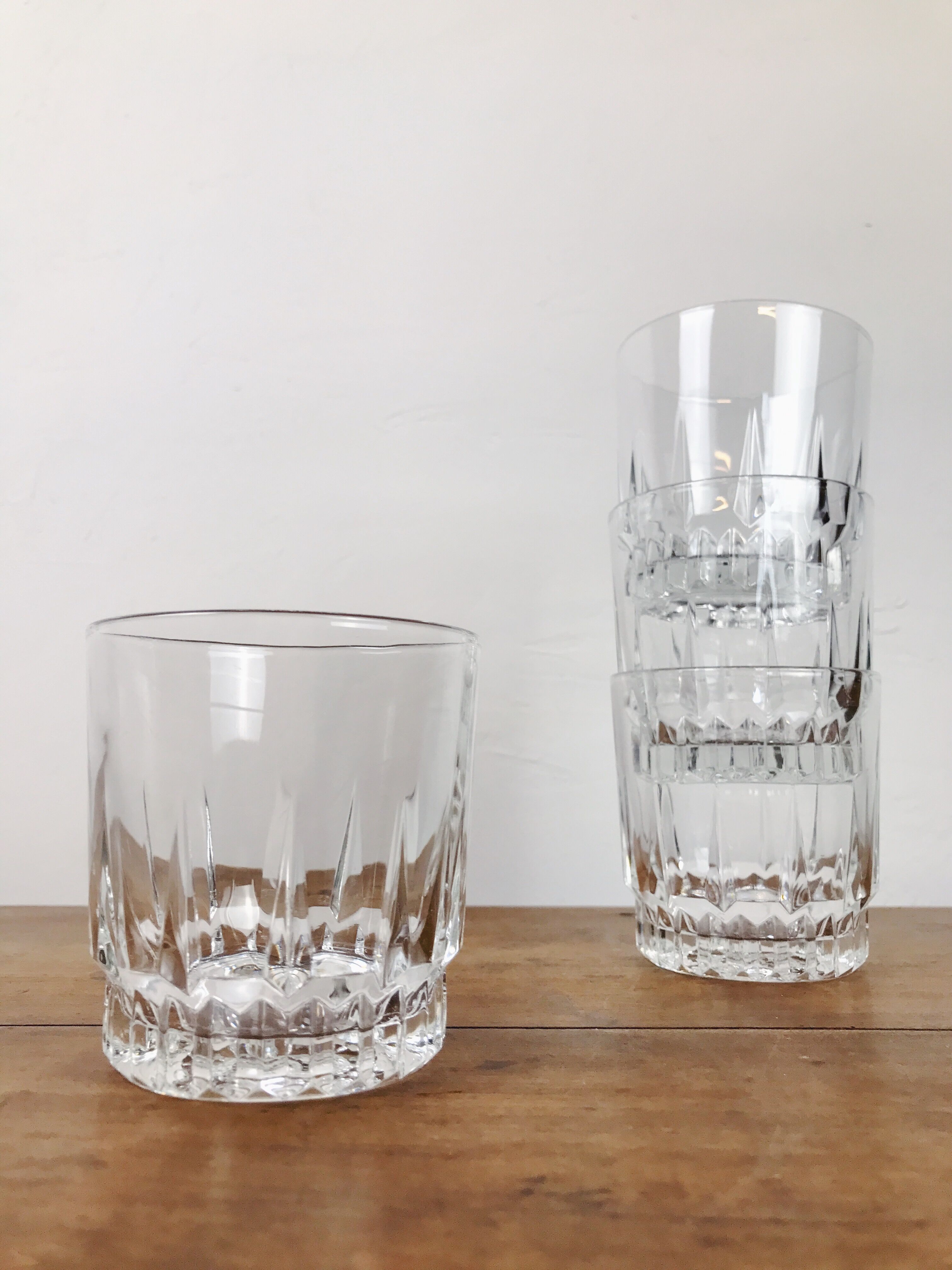 4 art deco style glasses - Arcoroc