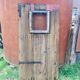 Old wooden door fir look barnwood with window 1800s