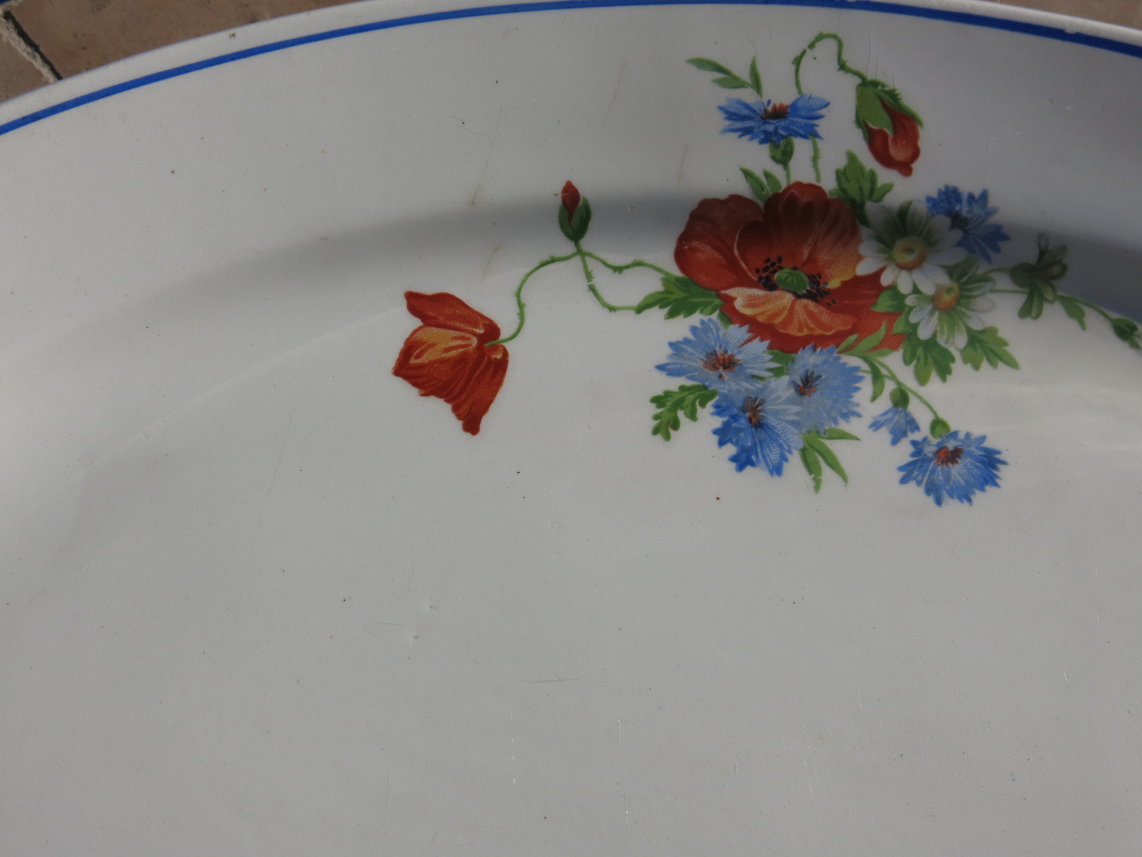 Serving dish/delight Salins les Bains poppy pattern