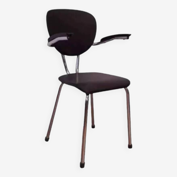 Tubax chair from the 50s chrome and black imitation leather