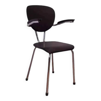 Tubax chair from the 50s chrome and black imitation leather