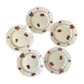 Set of 5 dessert plates Moulin des Loups Hamage years 20-30
