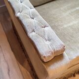 2 fauteuils en velours kaki