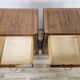 Pair of Art Decò walnut nightstands, 1940