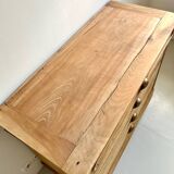 Commode ancienne, meuble de métier en orme massif