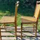 Duo de chaises en bois tourné style bambou