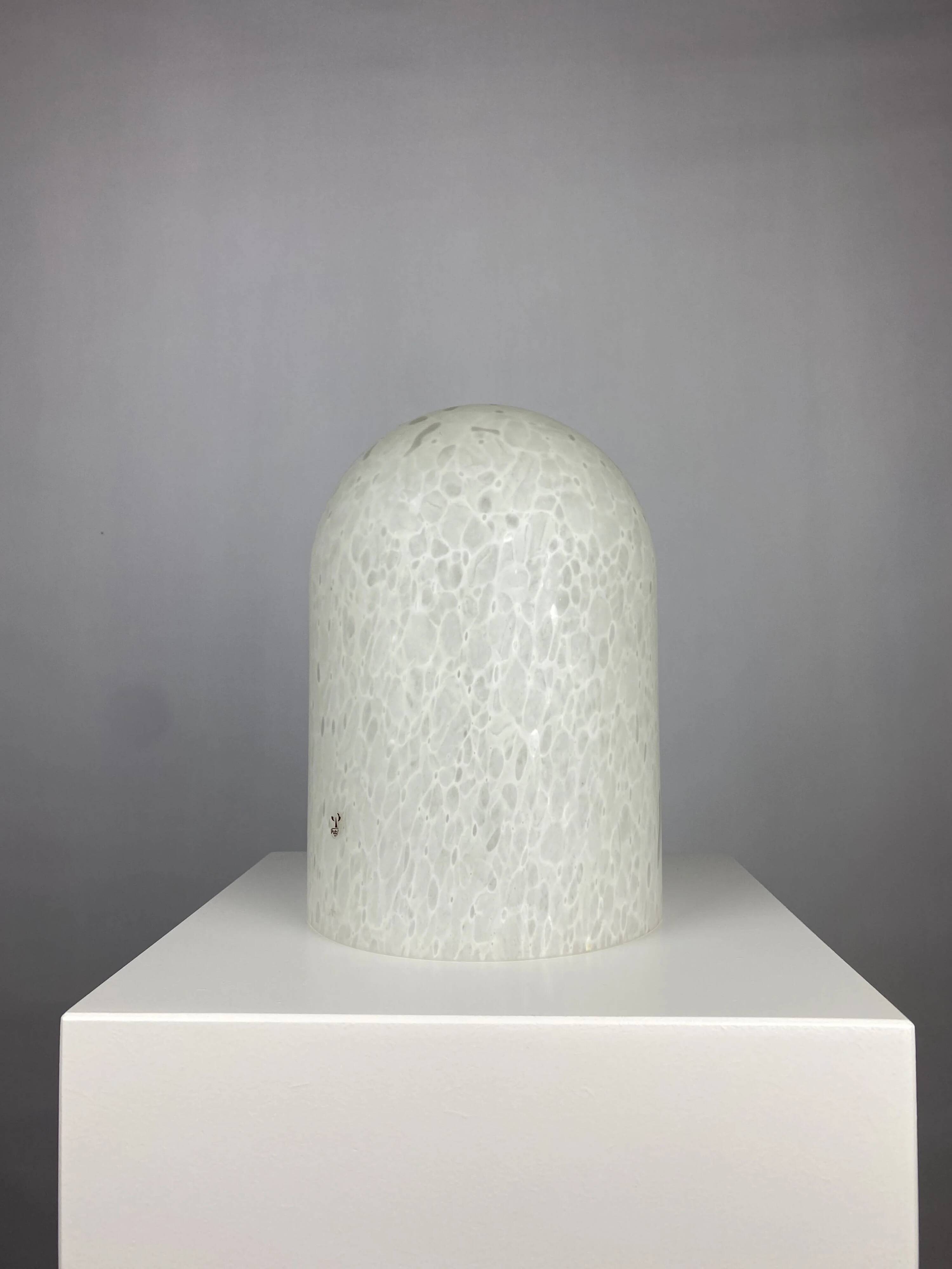 Dome table lamp in white crystal glass Peill and Putzler 1970