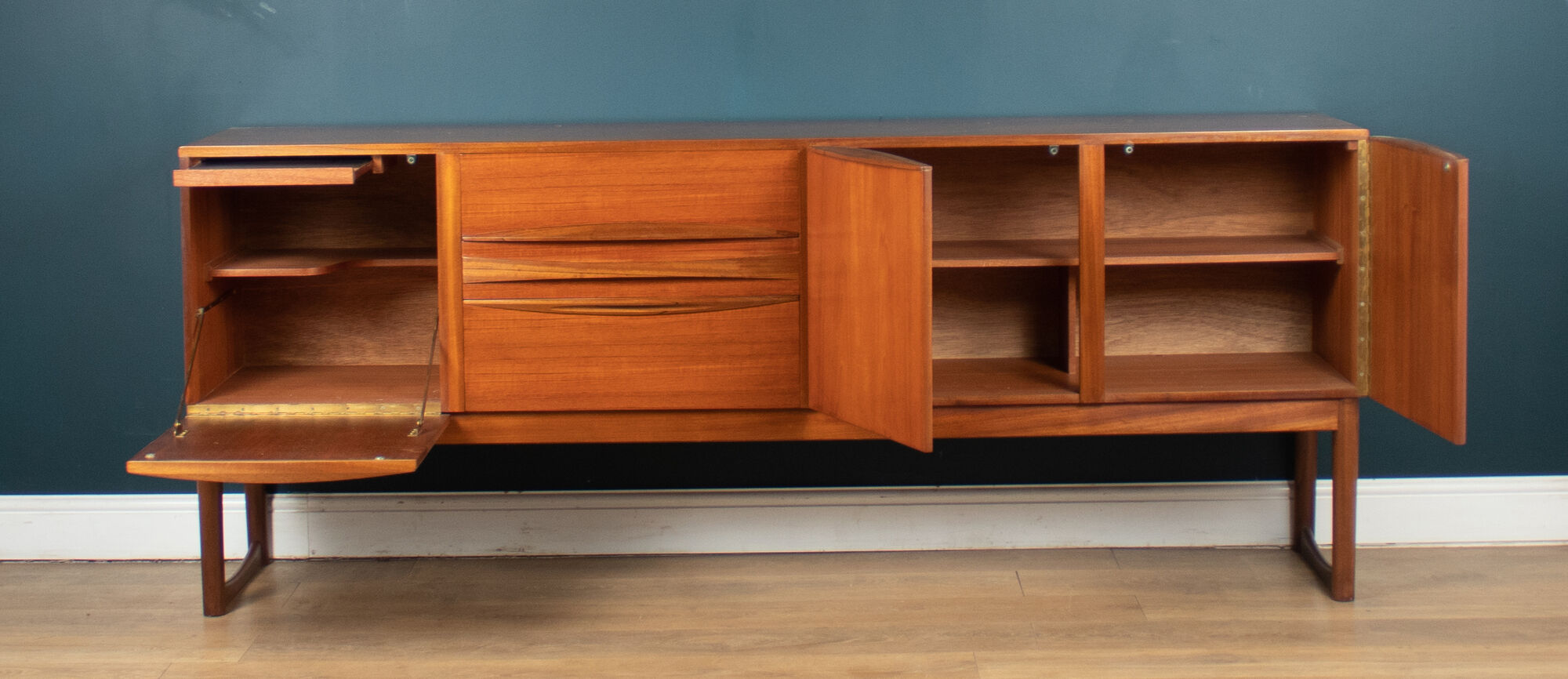 Retro teak 1960s long mcintosh of kirkcaldy sideboard by tom robertson