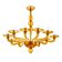 Italian Contemporary Amber Murano Style Glass Chandelier
