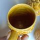 Handmade yellow pineapple mugs signed Kerangol made in Portugal.