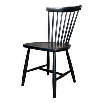 Scandinavian chair Sven Erik Fryklund for HagaFors blackened wood 1950