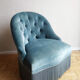 Armchair in blue velvet