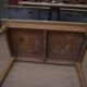 Oak and brass dining table Banque de France 1900