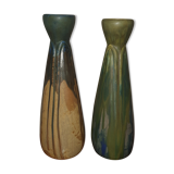 Paire de vases en grès flammé