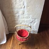Rattan sewing basket years 50/60