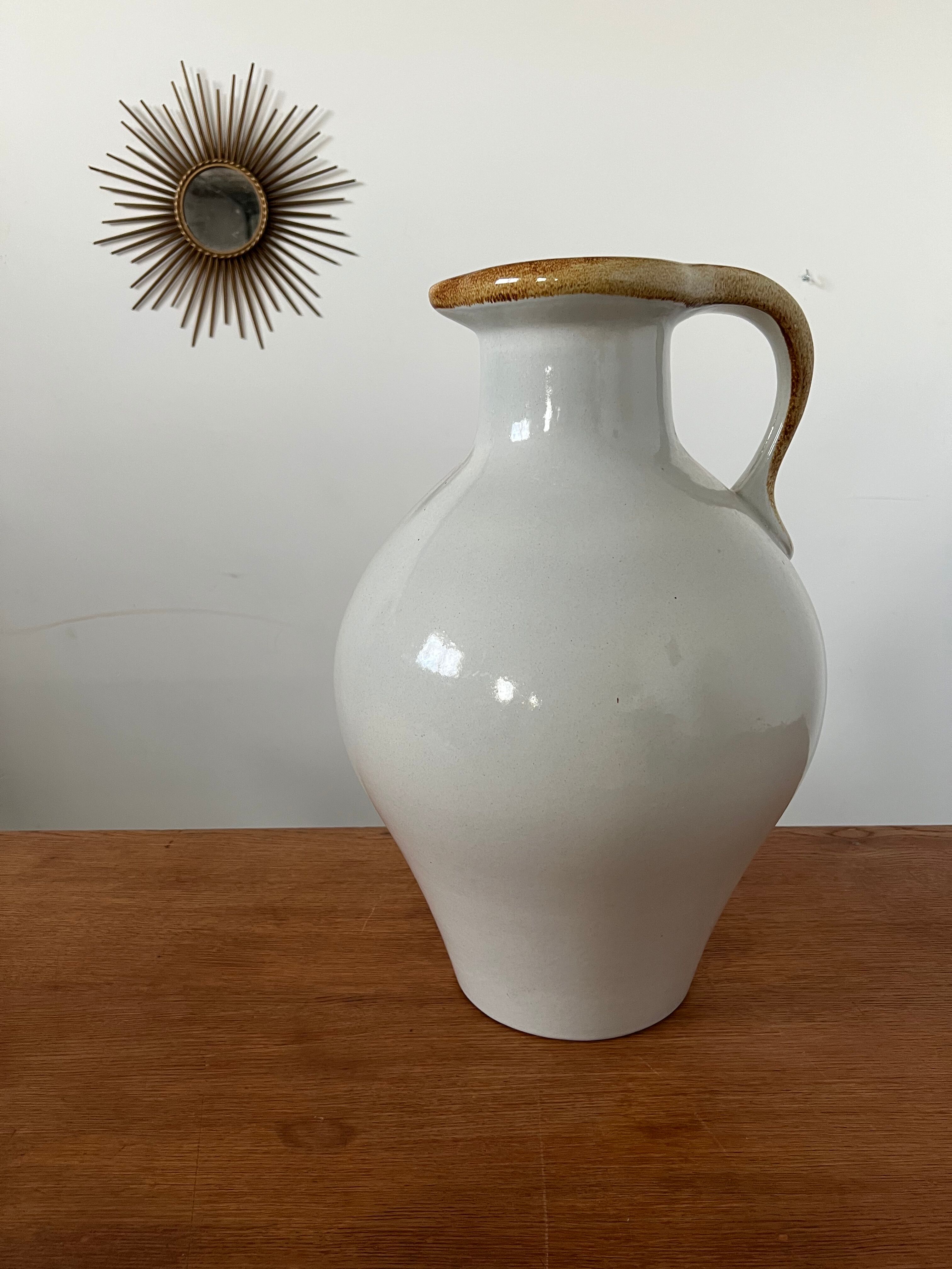 Pichet en céramique des années 50 St Clement vintage XXL 50 cm