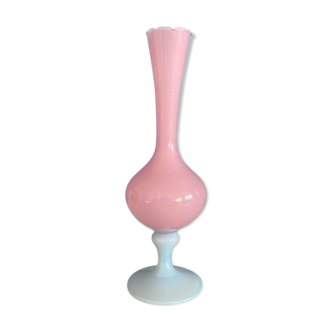 Vase rose opaline vintage