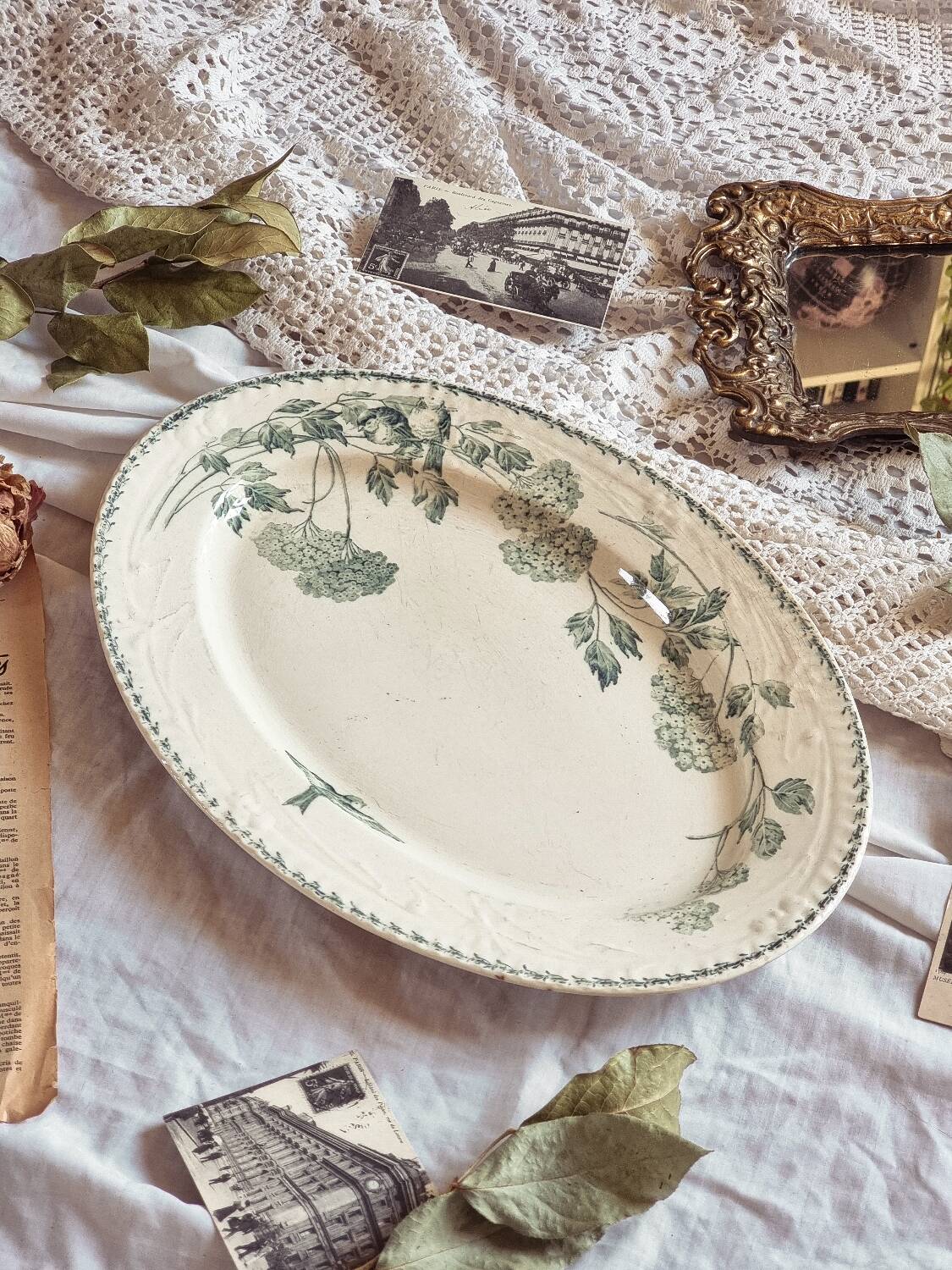 Large ironstone dish, Creil and Montereau