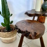 Ensemble table et tabourets brutaliste