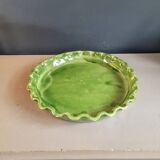 Green glazed ceramic tart dish