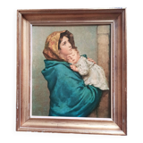 Gilded frame painting with reproduction Madonna The eternal help