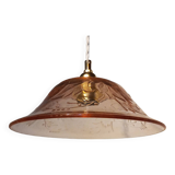 Vintage pink glass pendant light