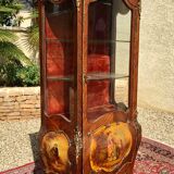 Display Case in Marquetry & Martin Varnish Napoleon III Louis XV Style