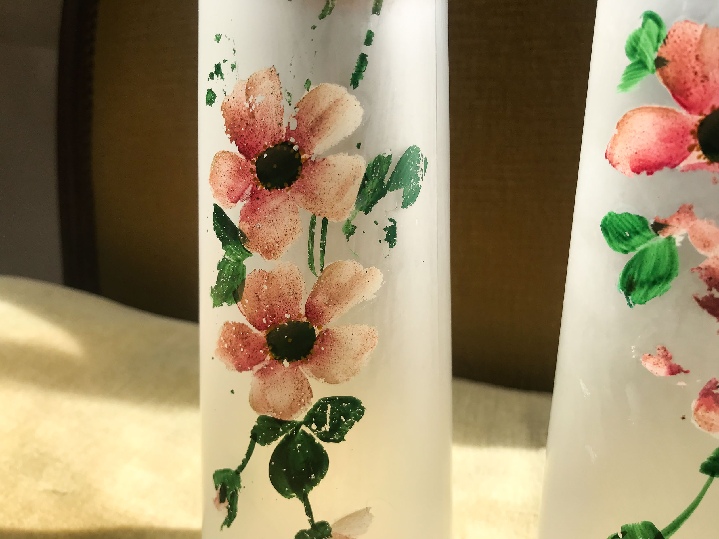 Pair of art deco vases in glass