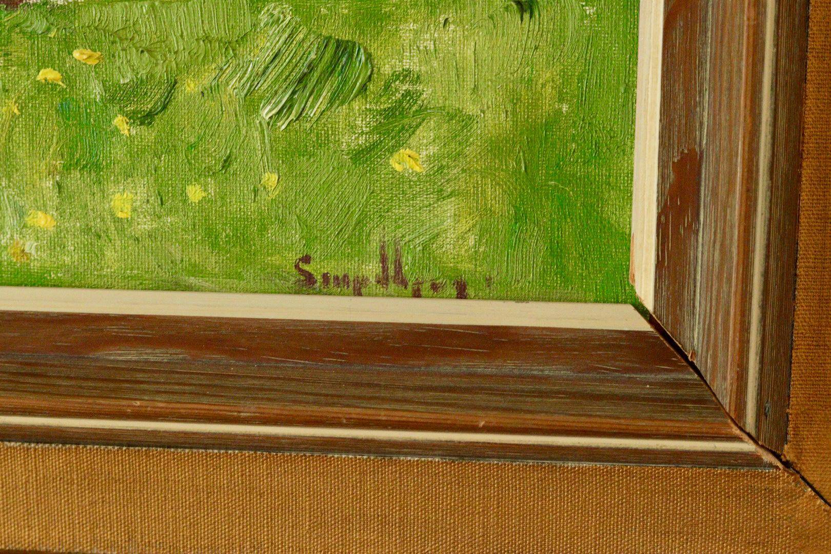 Huile sur panneau suédoise "Solig Försommardag", Fritz Smedberg