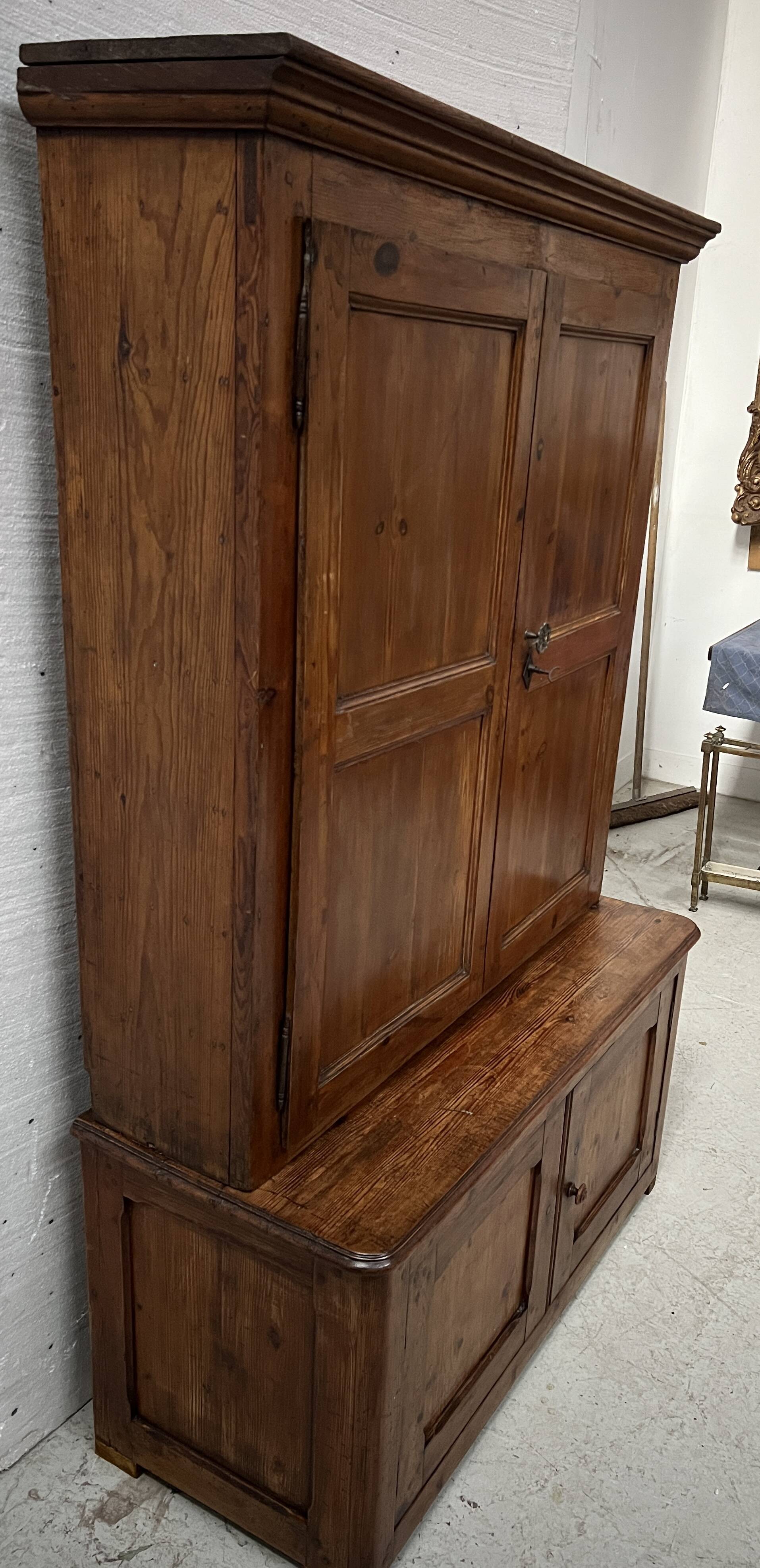 Two-part office furniture made of solid pine from the 20th century.