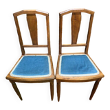 2 art deco chairs with fabric seat