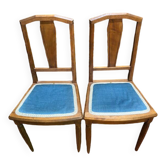 2 chaises art deco assise tissu