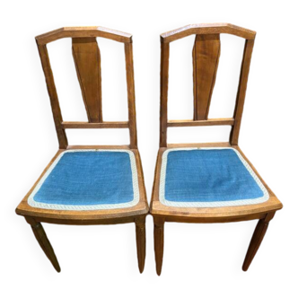 2 chaises art deco assise tissu