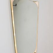 Mid-century illuminated wall mirror by Ernest Igl with brass crown, by Hillebrand.