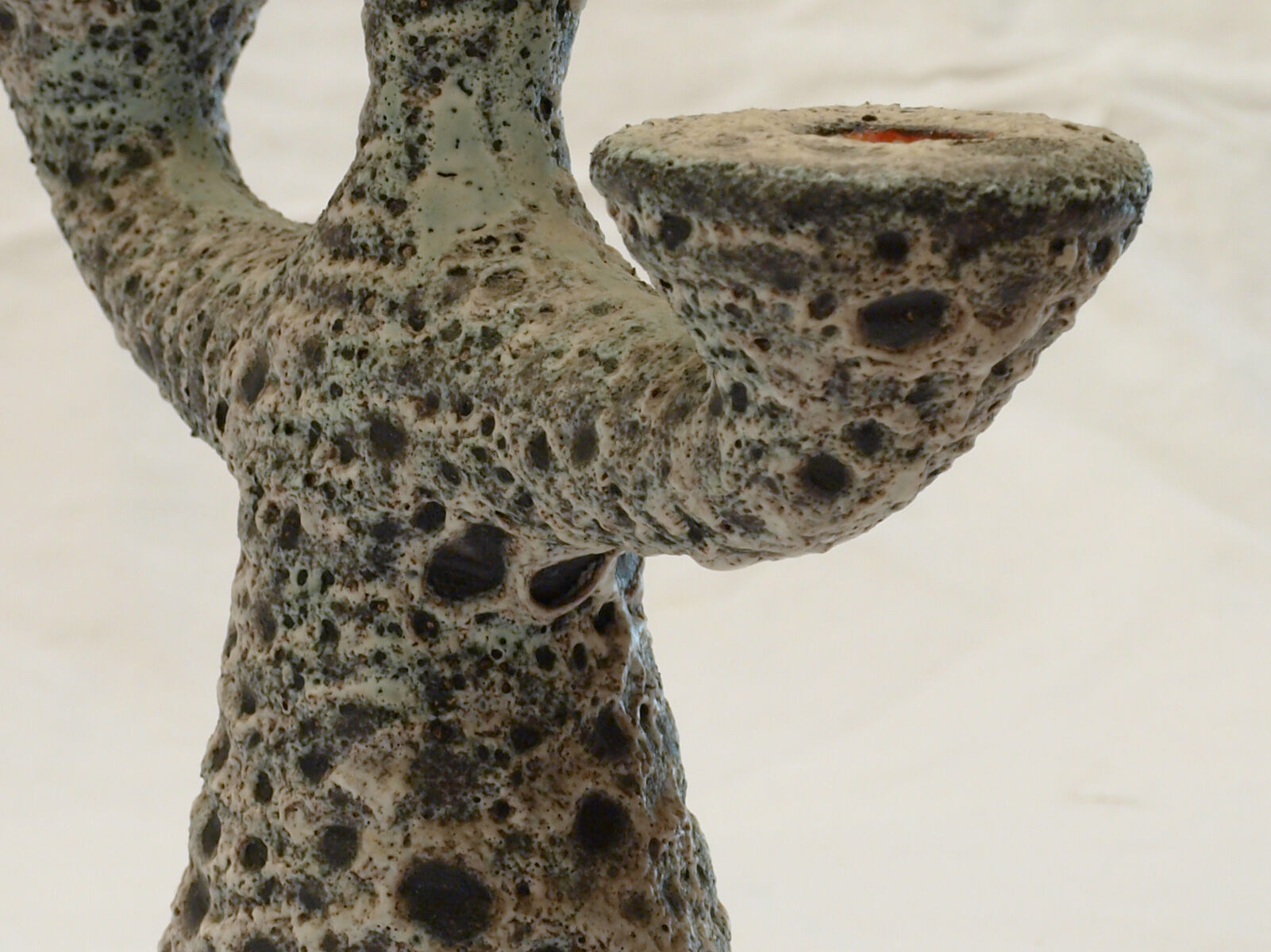 Dieulefit ceramic anthropomorphic candlestick or candlestick