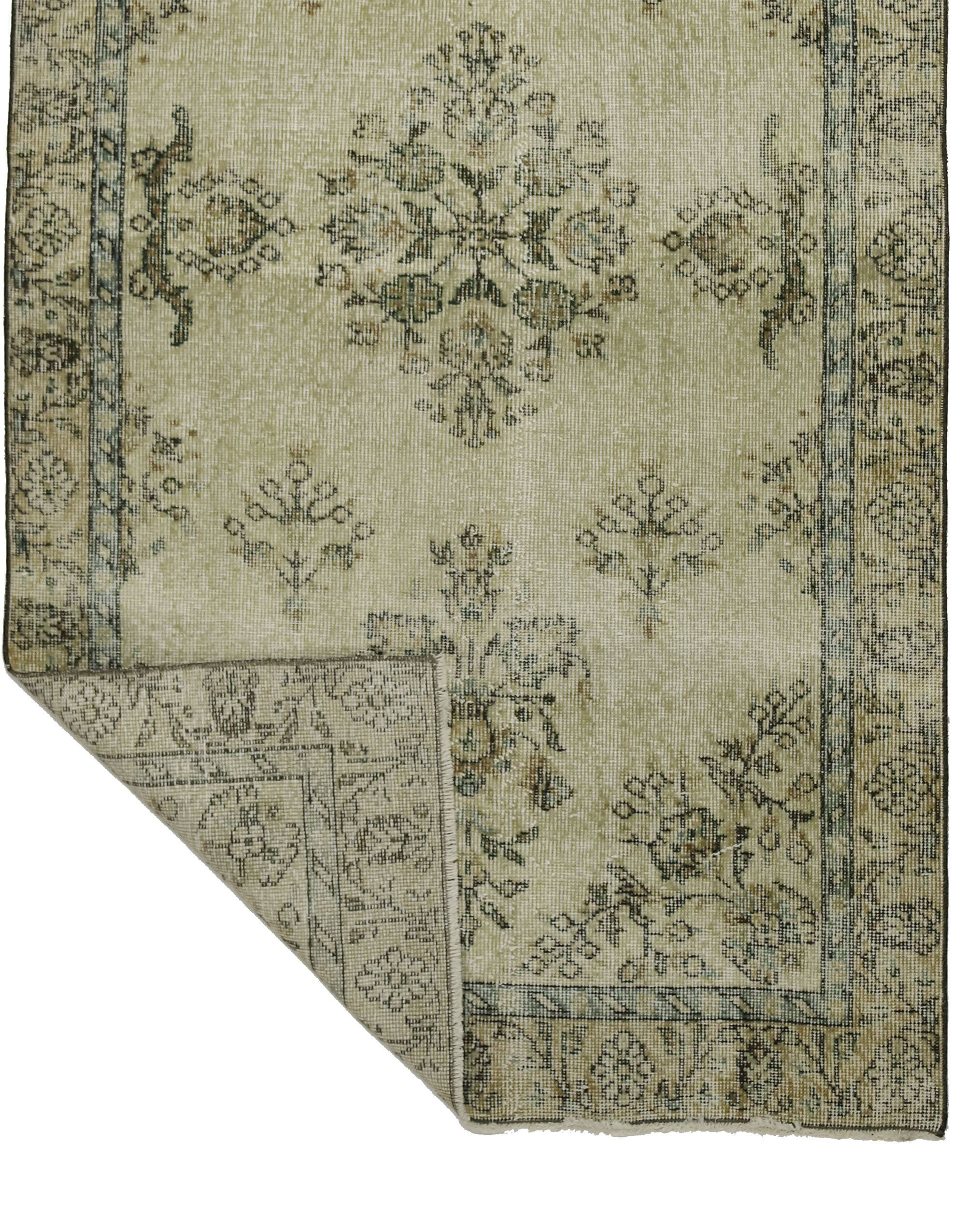 ONE-OF-A-KIND TURKISH HANDWOVEN VINTAGE RUG - RUSTIC VINTAGE CHARM 203X 111