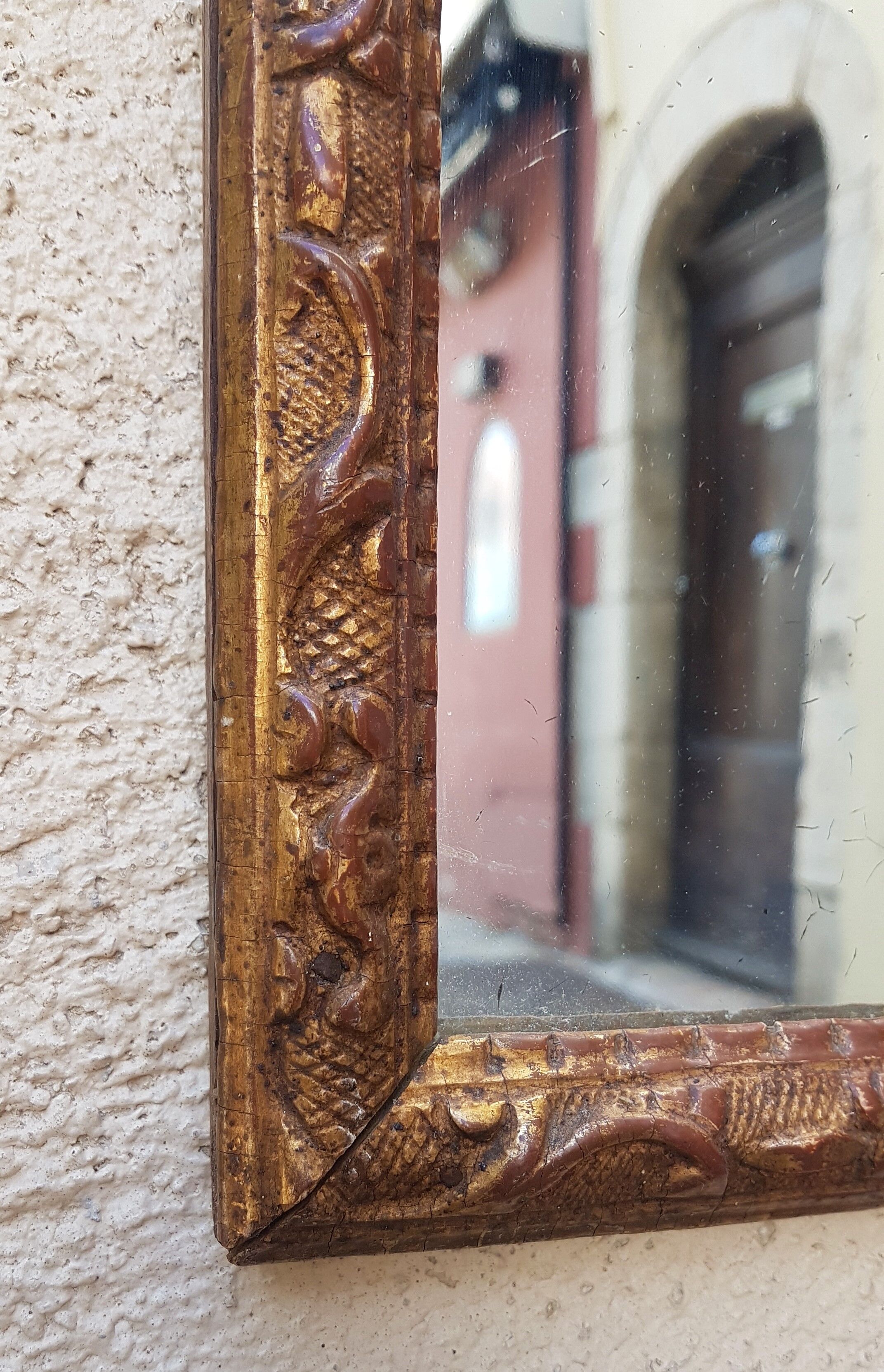 Old mirror gilded wood late nineteenth