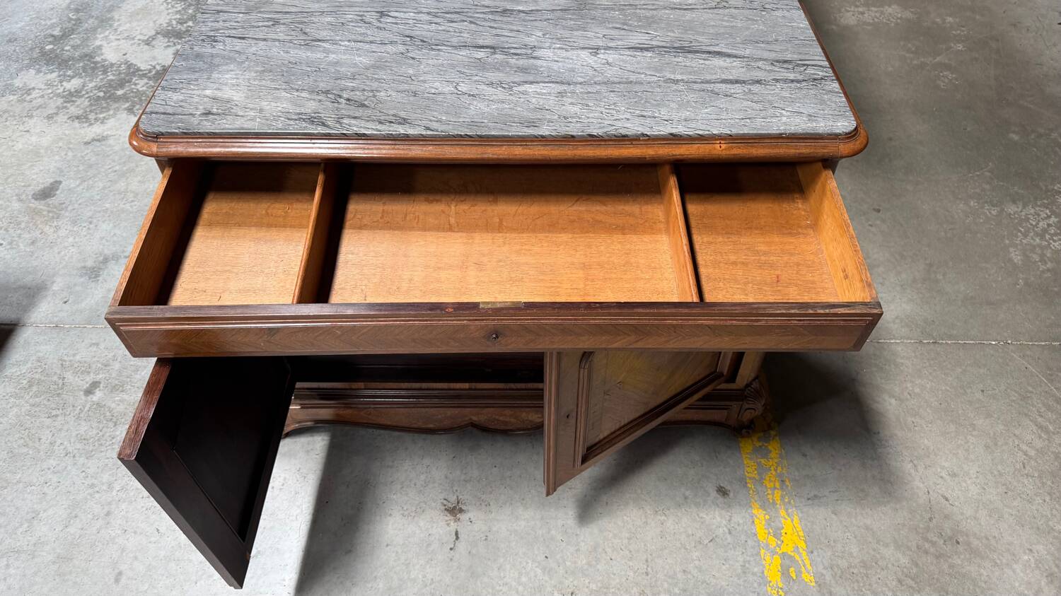 Antique chest of drawers with marble top