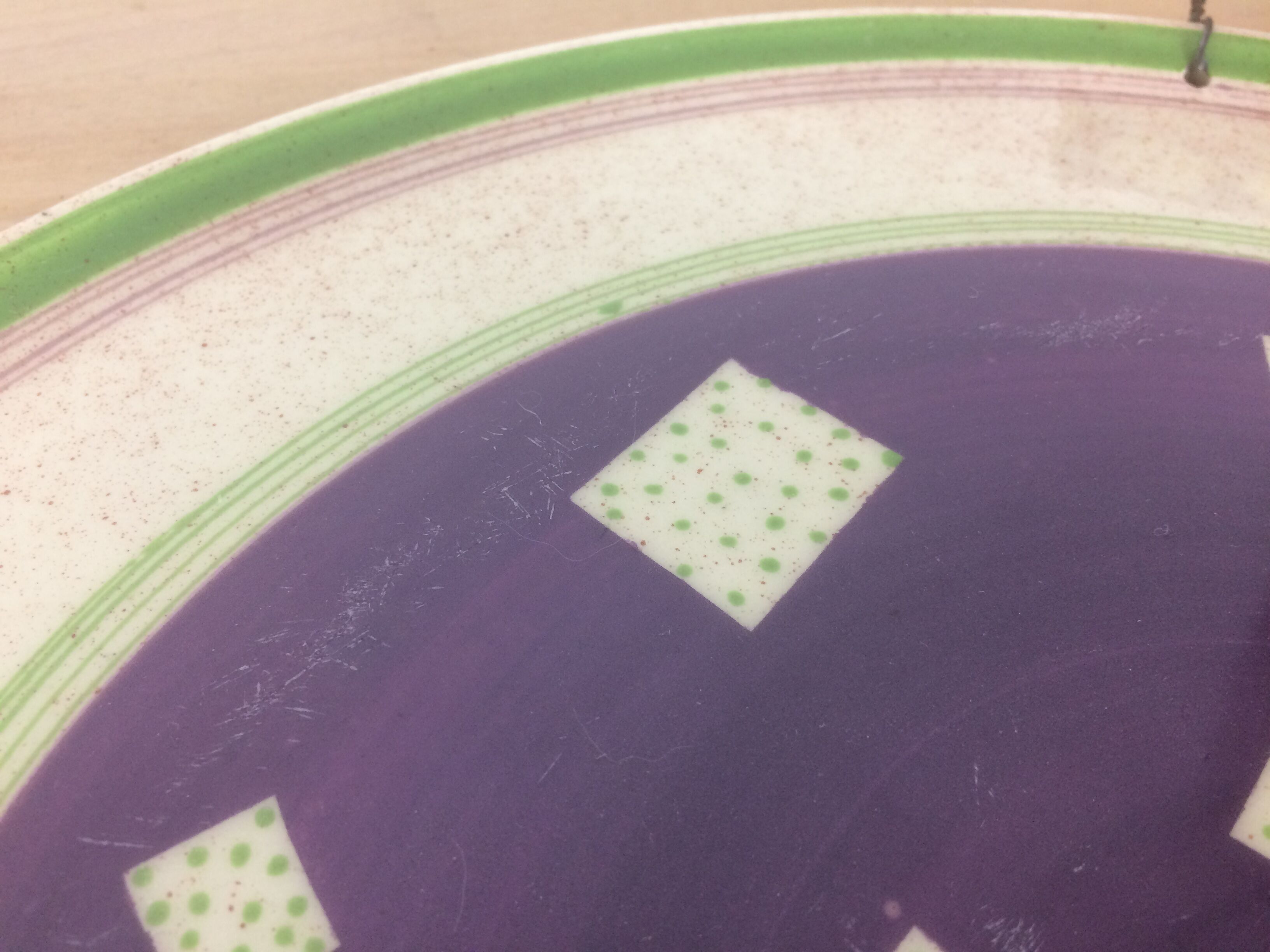 80s ceramic tray, signed