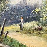 Tableau ancien signé Baldy – Paysage forestier – École de Barbizon fin XIXe