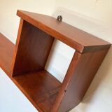 Varnished wooden wall shelf, 1960s