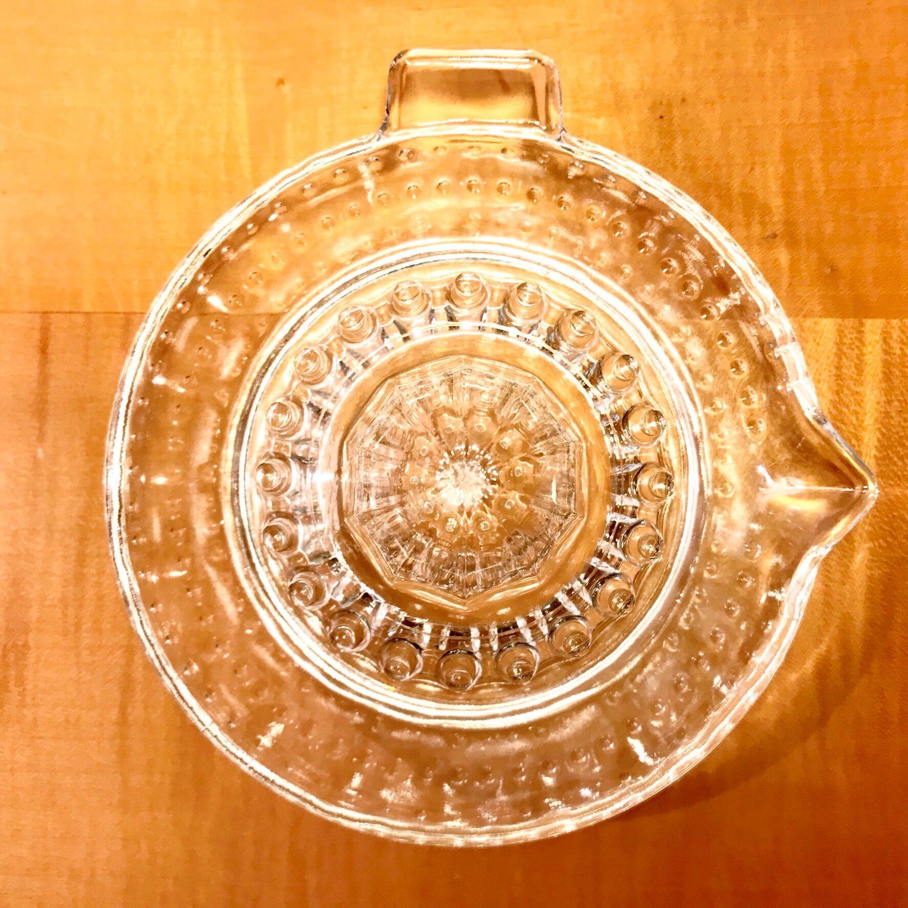 Old molded glass citrus press