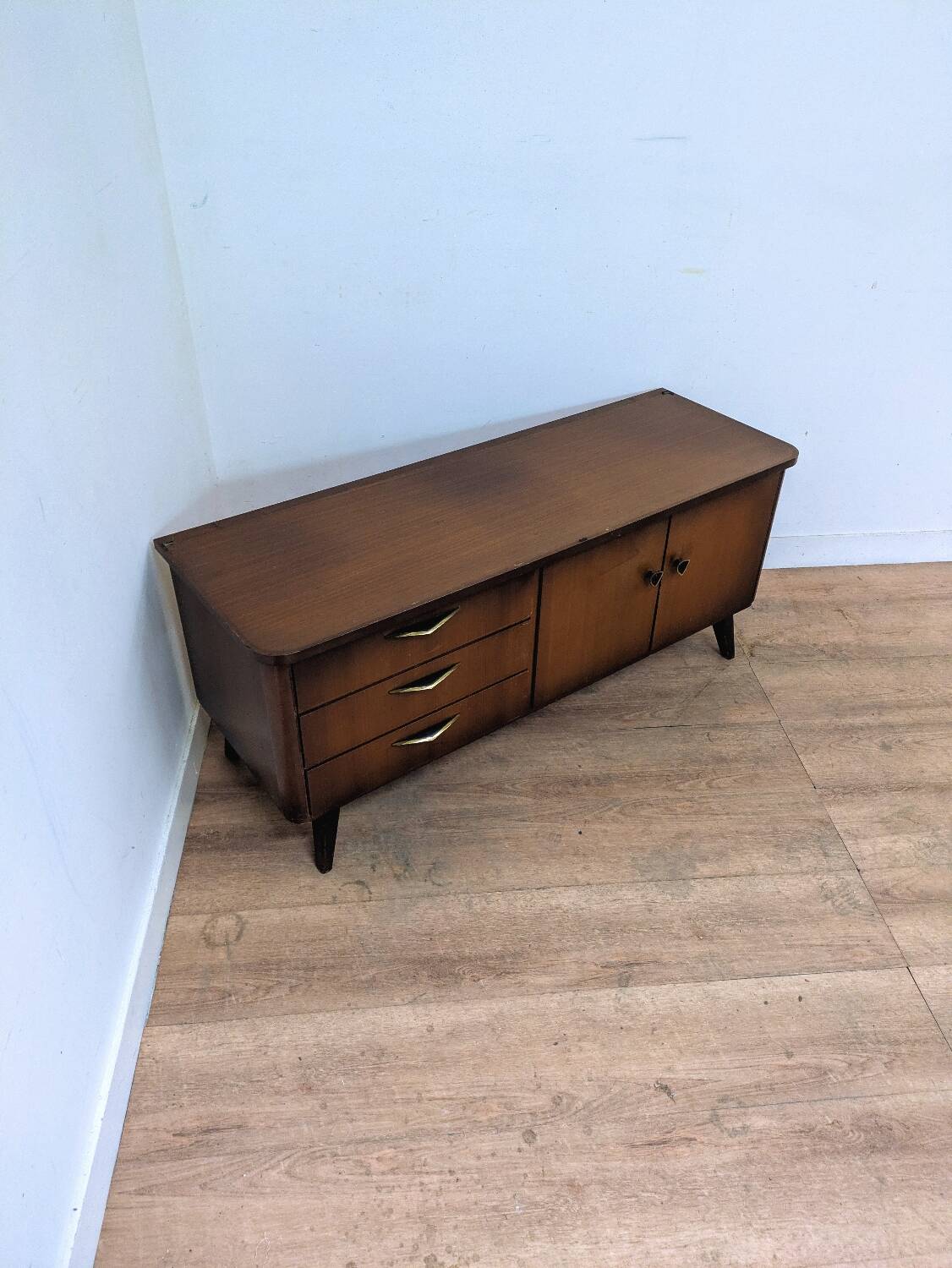 Enfilade vintage en bois meuble télé tv hifi