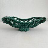Vintage woven ceramic fruit bowl basket