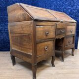 Bordeaux Louis XV period curved sloping desk in solid walnut circa 1750