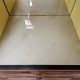 Mid-century 1960s mahogany showcase with glass top