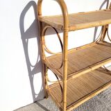 Library cabinet rattan shelf 1960